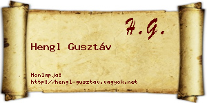 Hengl Gusztáv névjegykártya